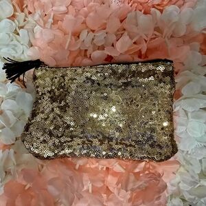 Ipsy Gold Sequin Cosmetic Bag